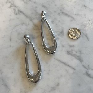 Jondell Spain Sterling Silver Modernist Teardrop Earrings with Removable Dangle